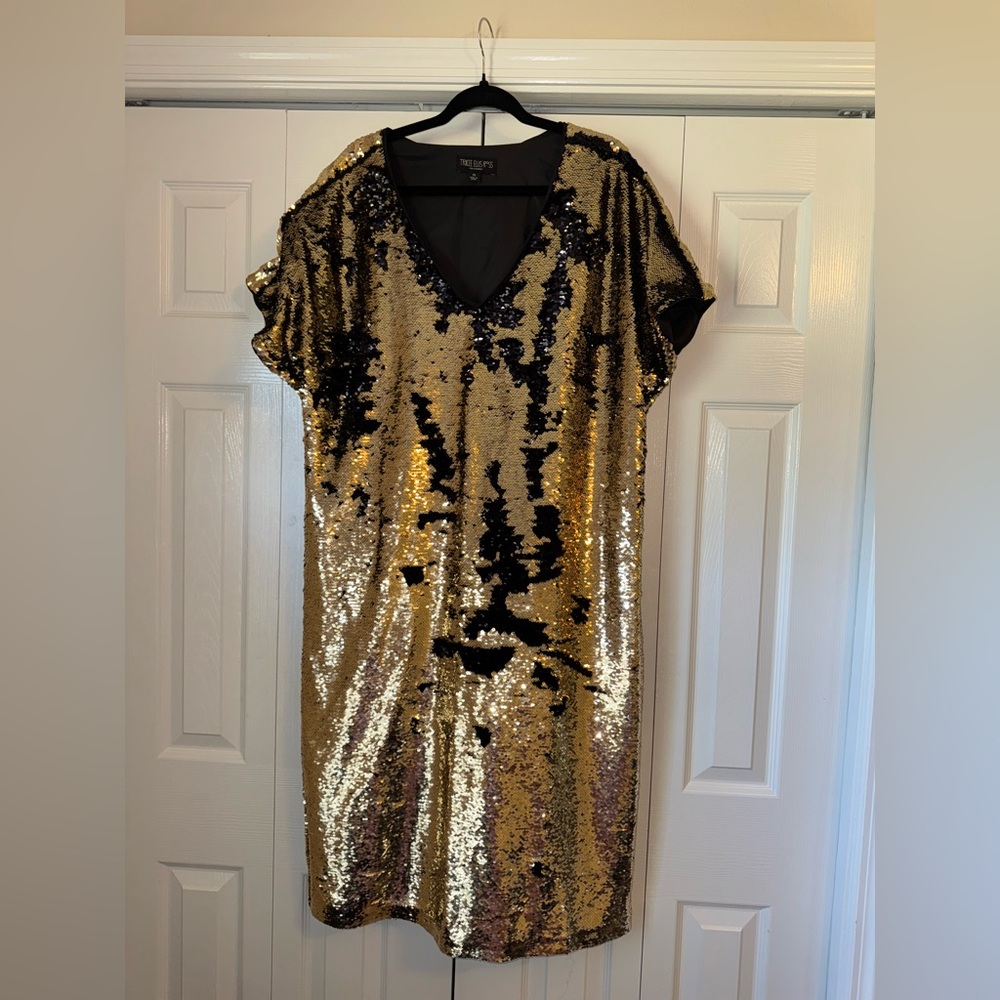 Tracee Ellis Ross Sequin Dress - Black & Gold